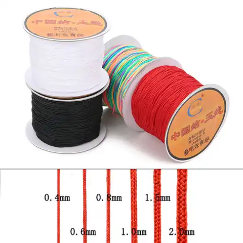 45 метров нейлоновая нить для китайского узла Kumihimo Macrame для браслета 0,4 0,6 0,8 1 1,5 мм плетеная нить для изготовления ювелирных изделий