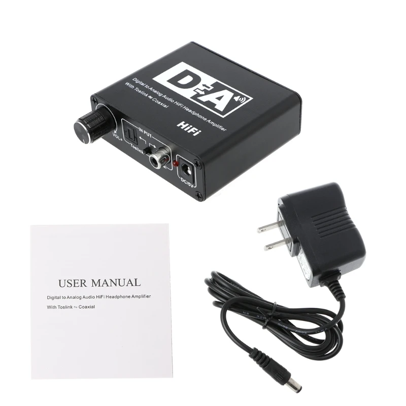 

Digital To Analog HiFi Headphone Amplifier Toslink Coaxial Mutual Convert
