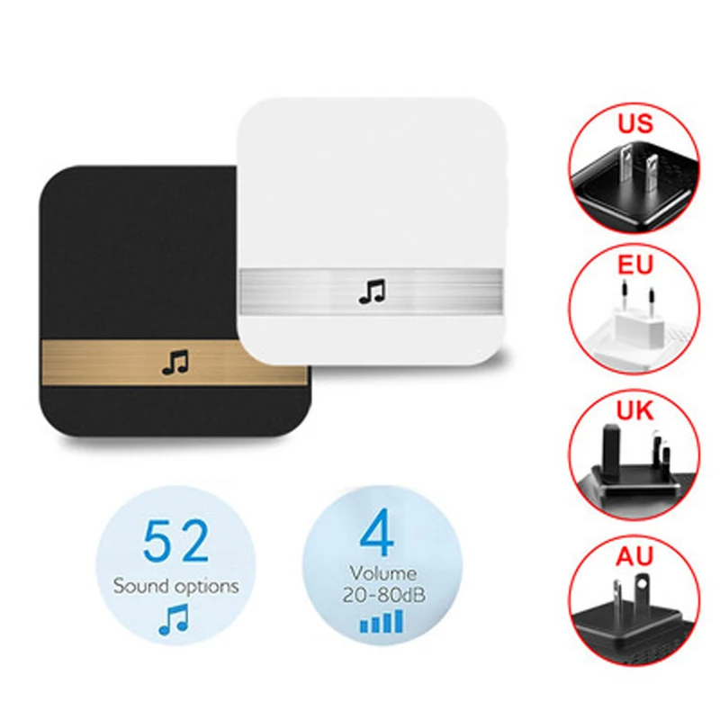 

1Pcs AC90-250V Smart Indoor Doorbell chime Wireless WiFi Door Bell US EU UK AU Plug app control For EKEN V5 V6 V7 M3