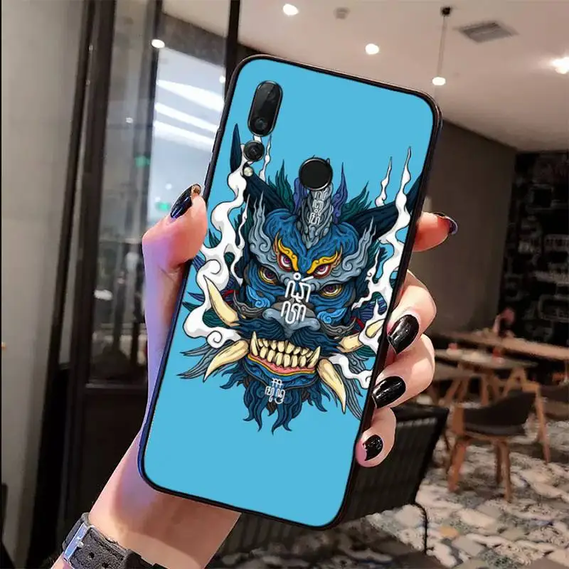 

Japanese samurai oni mask Phone Case For Huawei Honor view 7a5.45inch 7c5.7inch 8x 8a 8c 9 9x 10 20 10i 20i lite pro