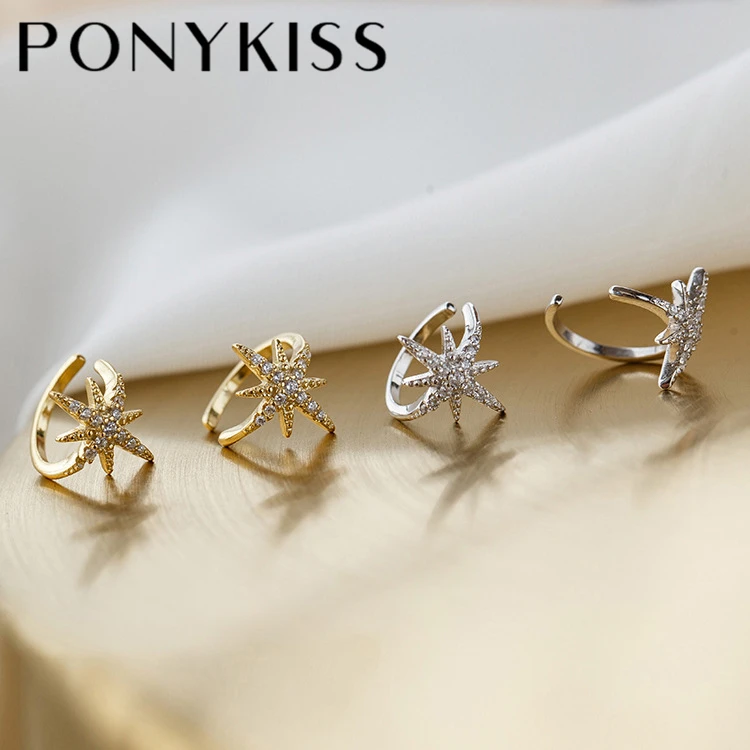 

Серьги-клипсы PONYKISS женские из серебра 925 пробы, с цирконом