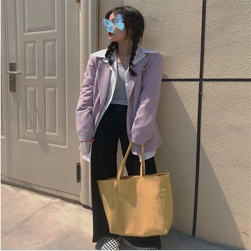 

Fashion Solid Color Casual Female Shopping Handbags Soft PU Leather Women Tote Bags Large Capacity Ladies Shoulder Bags Bolsa