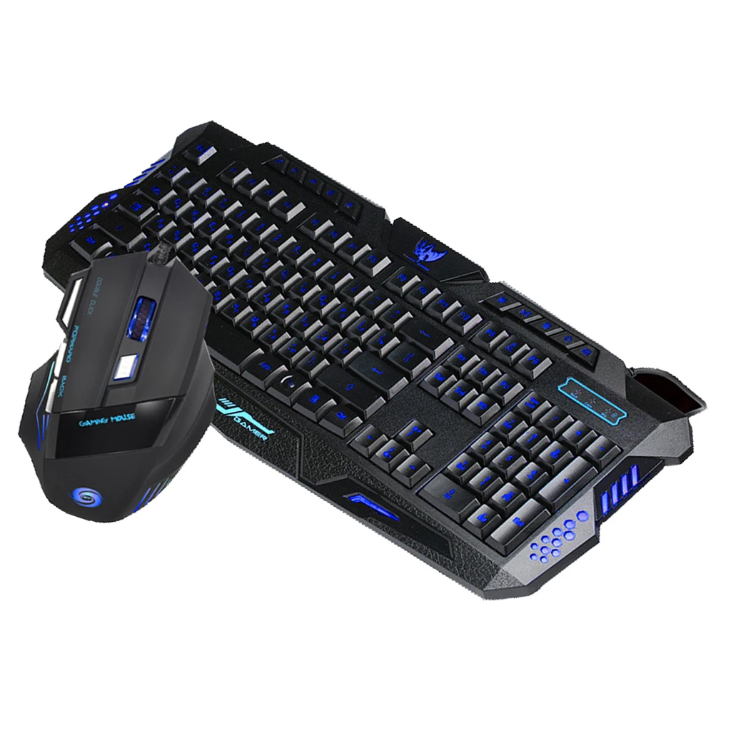 Русская игровая клавиатура и мышь со стильной подсветкой комбинированный набор