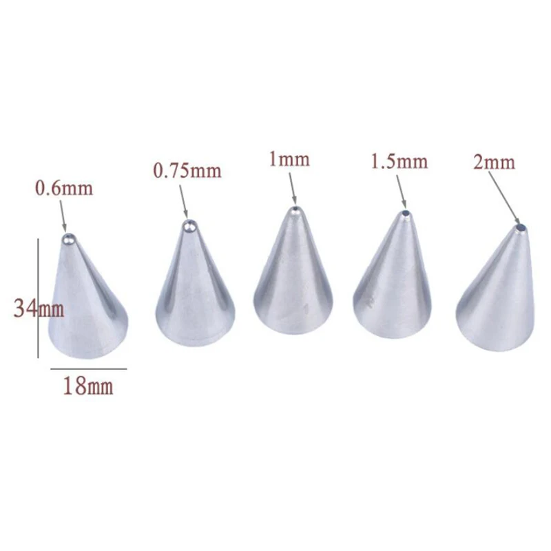 

5pcs Stainless Steel Icing Piping Nozzles Set Writing Cake Decorating Tools Cream Pastry Tips Pastry Nozzles Set For Kitchen