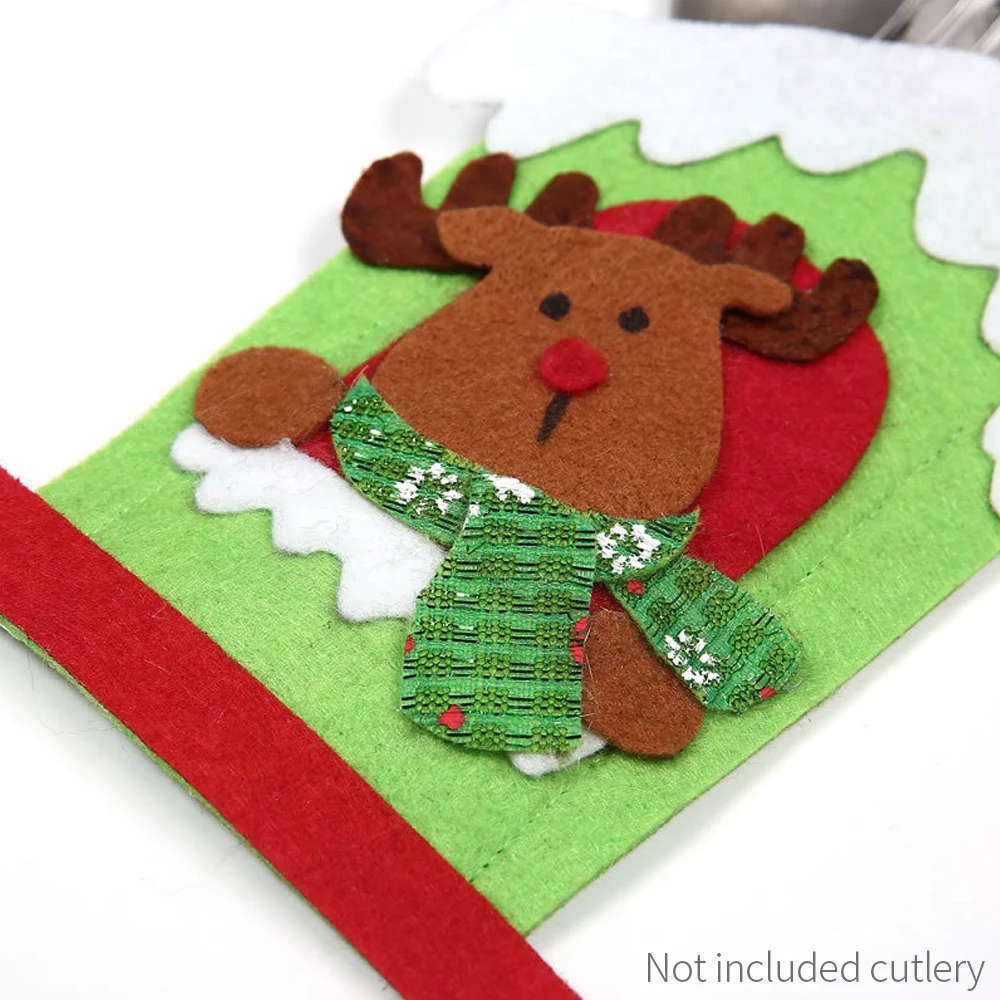 Набор ножей и вилок цветных чехлов для рождественских украшений столовых