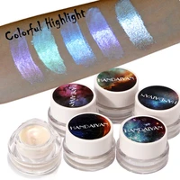 5 colors aurora chameleon highlighter 3d shine shimmer eyeshadow bronzer contour cream rainbow highlighting beauty cosmetics