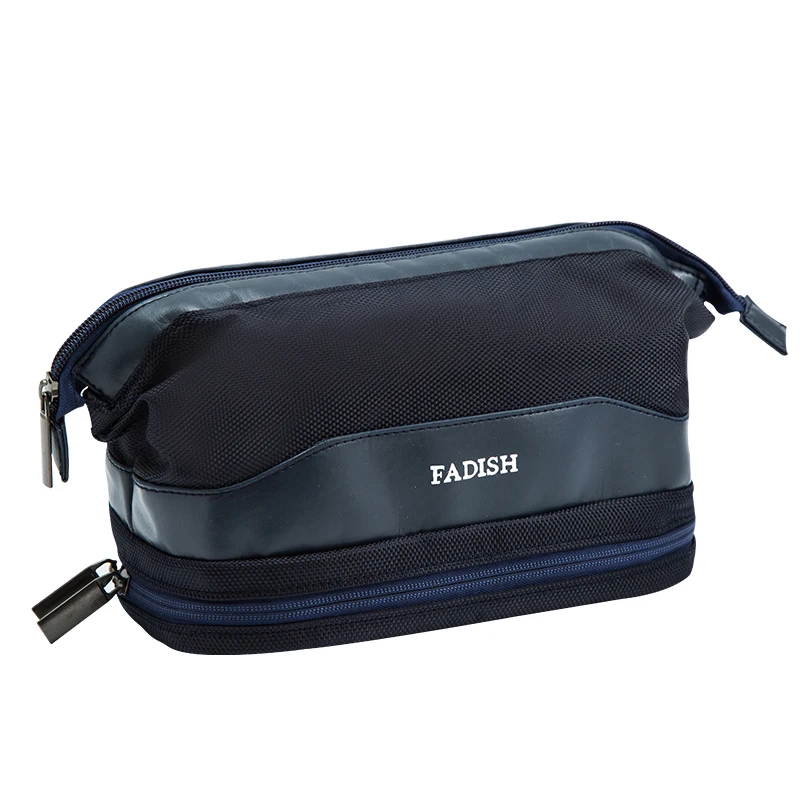 Унисекс двухслойная сумка для туалетных принадлежностей с карманом на молнии