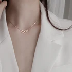 Ожерелье двойное квадратное женское, модное геометрическое ожерелье из цепочек под шею в простом стиле, металлическая подвеска, чокер, Ювелирное Украшение