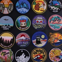 stripes mountain wave stickers iron on clothing patch diy wave applique thermoadhesive patches for clothing stickers badges