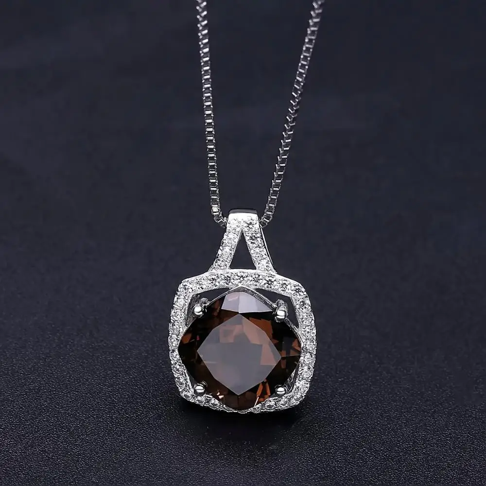 Серьги и кольцо из серебра 925 пробы с натуральным дымчатым кварцем|jewelry sets|fine