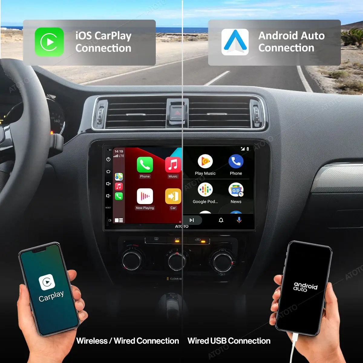 Автомобильные стереонавигационные радио-видео мультимедийные плееры ATOTO S8 ， с