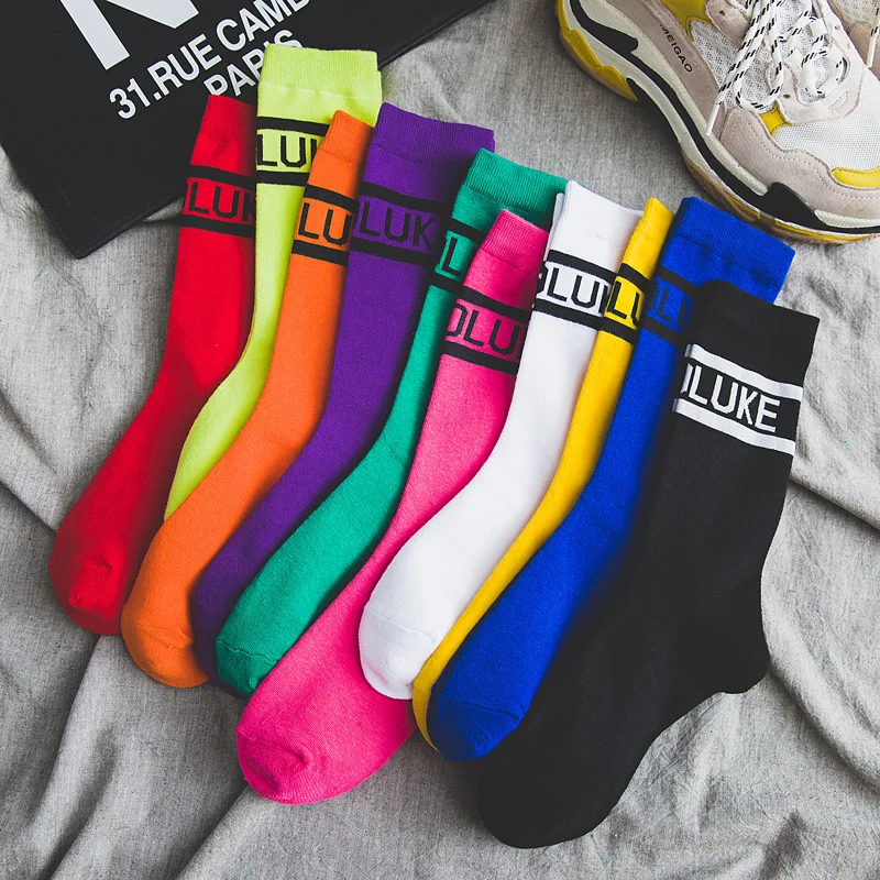 Fashion personality funny long socks ladies casual warm long cotton happy pop hip hop style street tide avocado egg couple socks