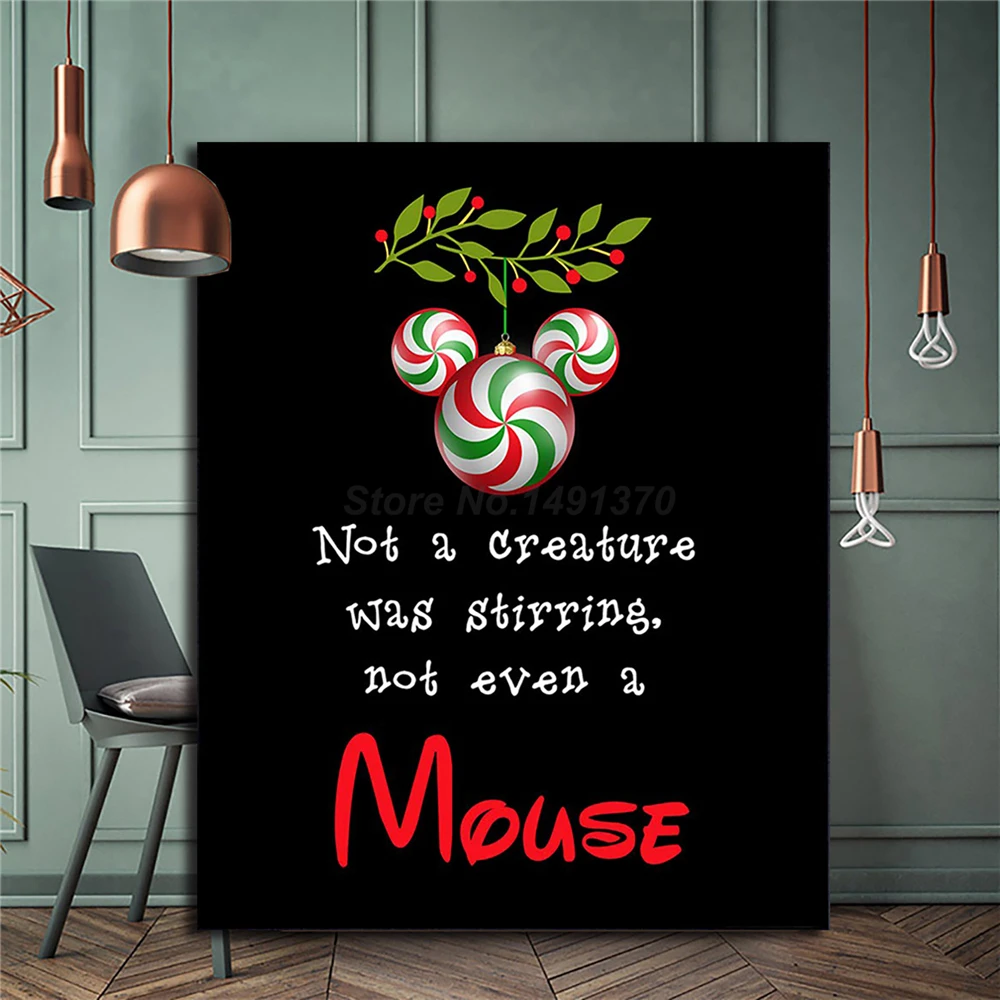 

Мышь, праздничные украшения, милая Рождественская Настенная картина, подарок для детей, постер, Картина на холсте, картины для украшения спальни, домашний декор