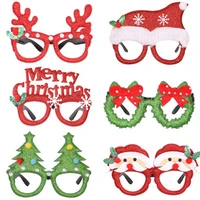 1pcs christmas glasses santa claus snowman snowflake tree elk paper glasses party photo props 2021 christmas decoration for home