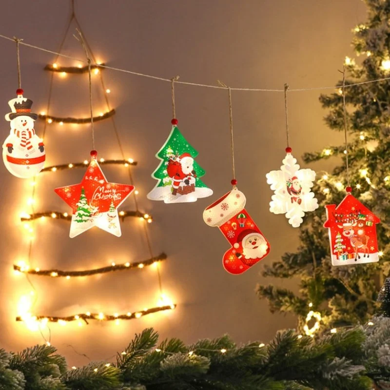 

LED Window Lamp Pendant Home Decor Snowflake Xmas Gift XmasTree Xmas Ornament Hanging Pendant Christmas Lamps LED Light String