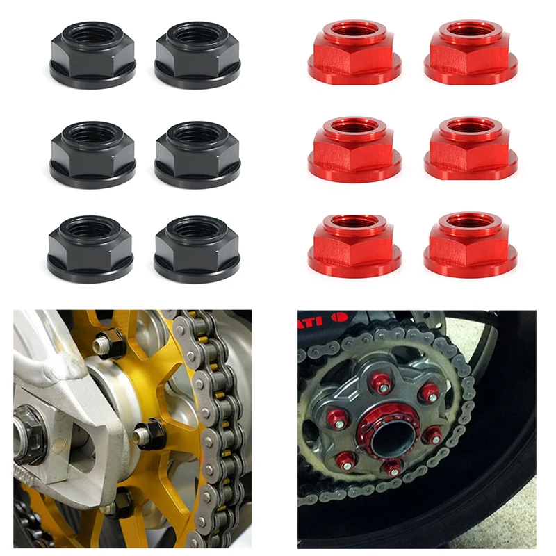 Для Yamaha XJR 1300 Super Tenere FJR1300 TDM 850 900 CNC Задняя звездочка гайка T6 7075 M10 * 1 25 6 шт|Накладки и