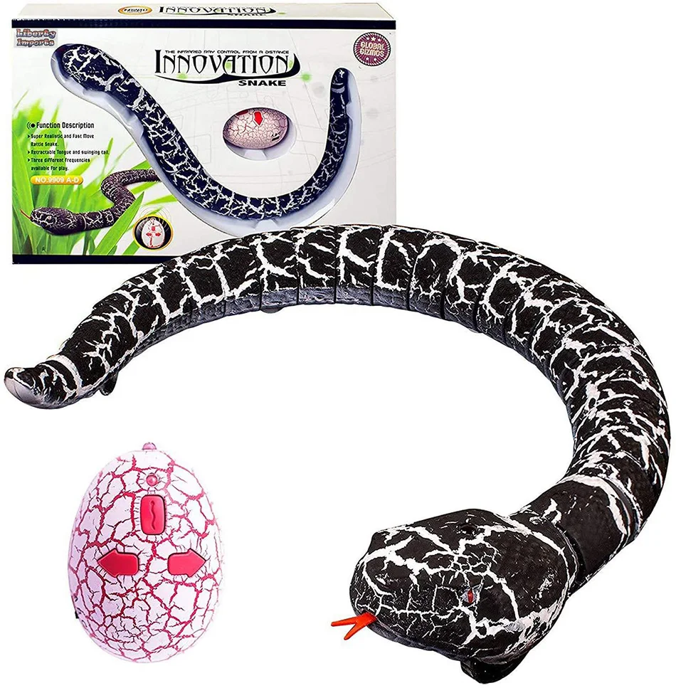 

RC Remote Control Snake Toy For Cat Kitten Egg-shaped Controller Rattlesnake Interactive Moving Snake Play Cat Toy Game Pet Kid