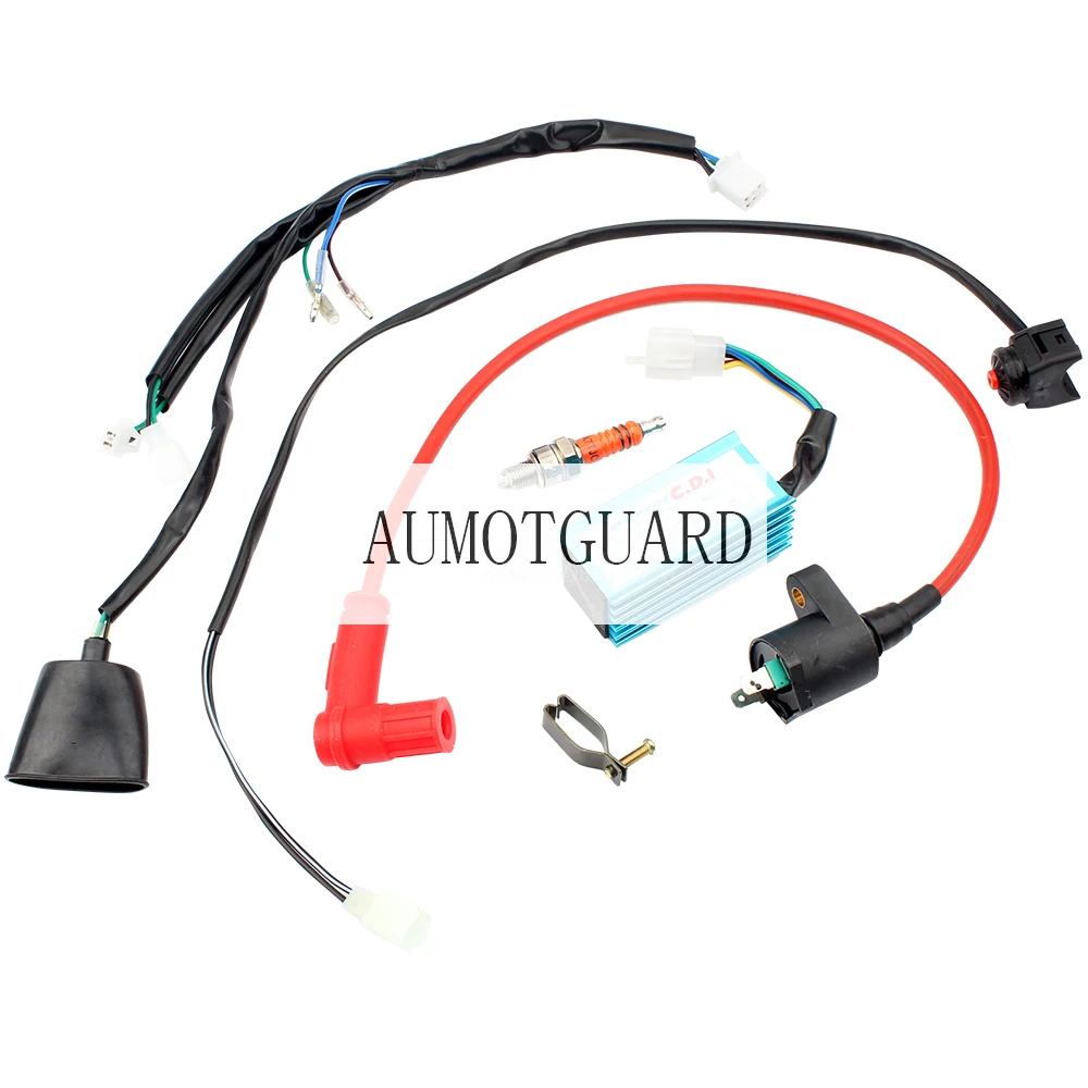 

For 110cc 125cc 140cc Wiring Loom Coil CDI Kick Start Dirt Bike Moped Scooter ATV