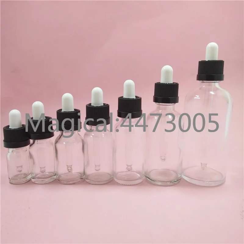 

2/10pcs 5/10/15/20/30/50/100ml DIY Empty Essential Oil Glass Bottles Amber Vials With White/Black Plastic Dropping Cover Pipette