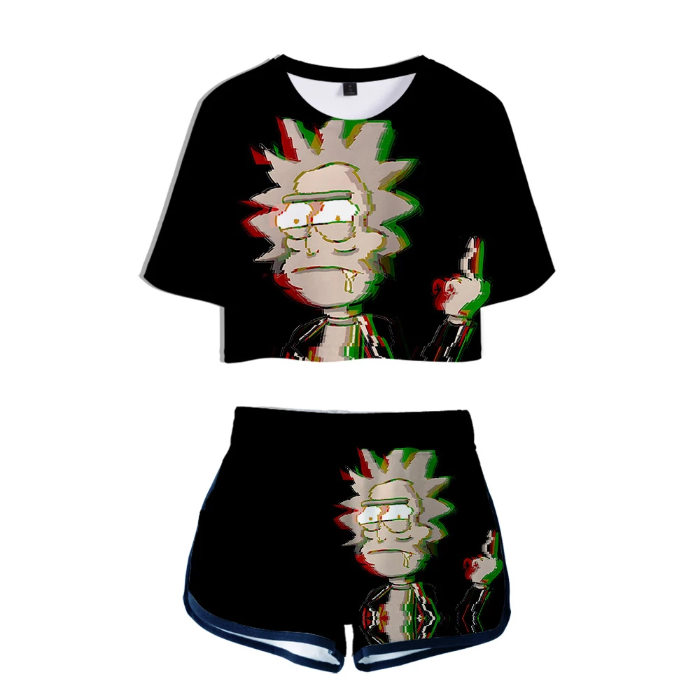 Новинка хит продаж Женский комплект из двух предметов Рик и Морти модный летний