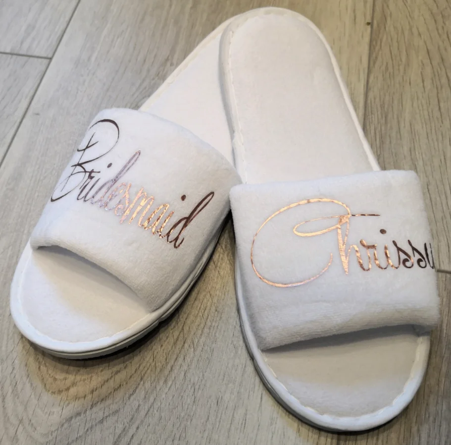 Индивидуальные Тапочки для подружки невесты свадебные тапочки жениха и вечерние