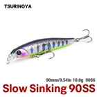 Рыболовная приманка TSURINOYA 90SS с мелким диапазоном, медленно тонущий гольян, 90 мм, 10,8 г, DW103, в центре тяжести, искусственная жесткая приманка