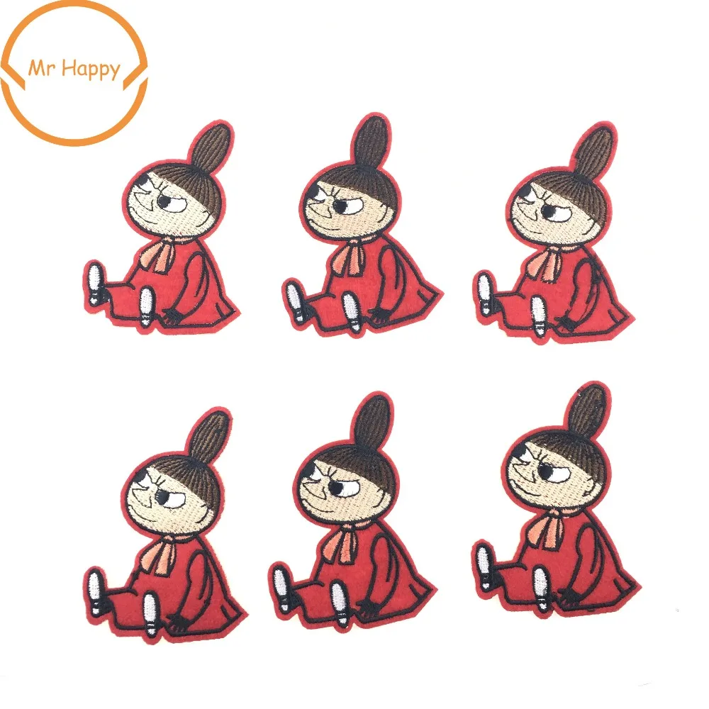 

1pcs Funny Cartoon Girl Patches Iron on clothes backpack appliques DIY Stickers garment Badge