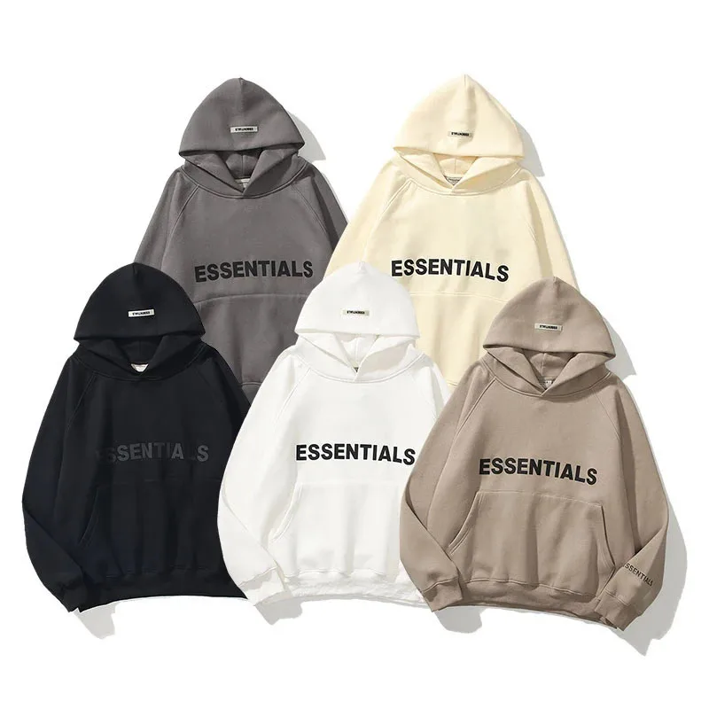 

2021 New Men's Autumn and Winter Hoodie Fear Double Line Essentials Tide Brand Product Chest Logo Soup Printed Couple Hooded