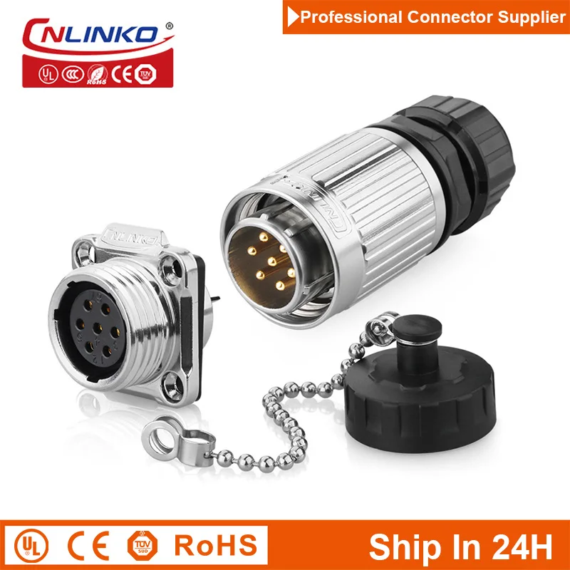 

Cnlinko YW20 7pin M20 Aviation Cable Plug & Socket Wire Contact Signal Power Connector for Radio Video Television LED Industry