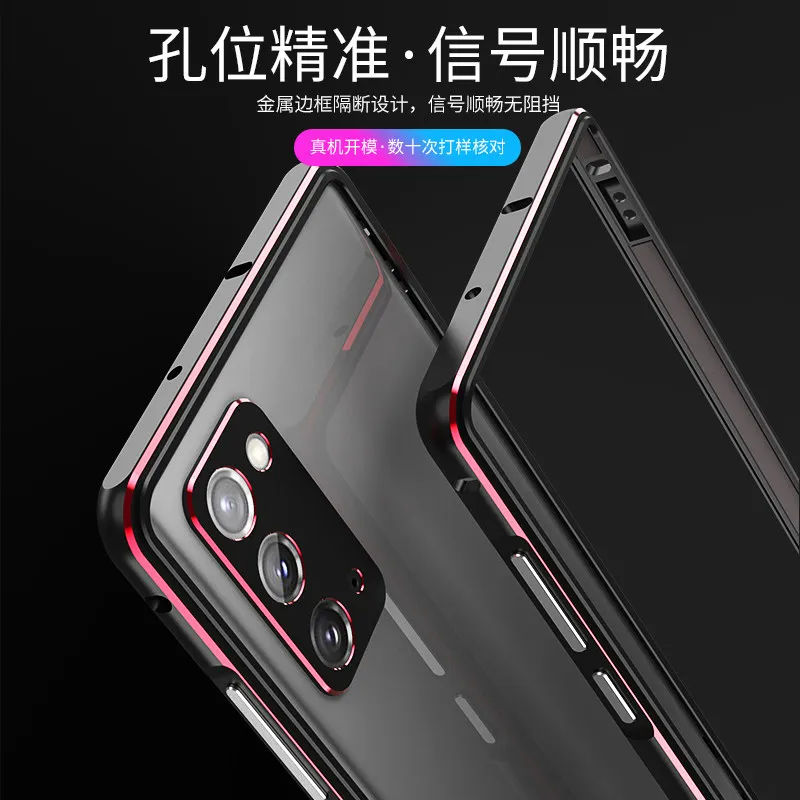 metal bumper frame for samsung galaxy note 20 ultra case aluminum dual color luxury metal phone cover carmera accessories free global shipping