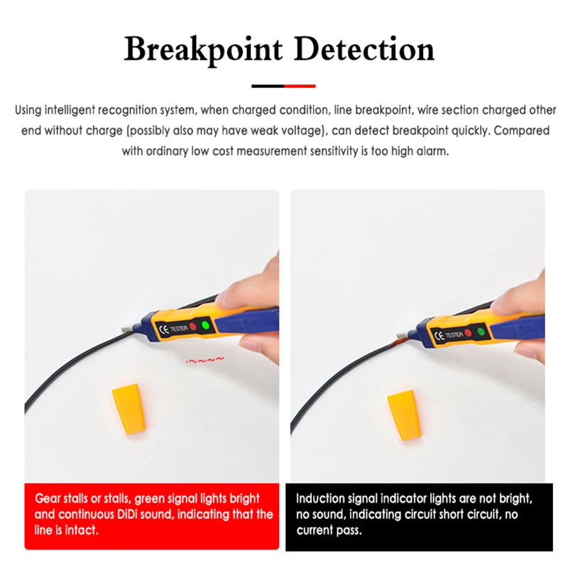 Цифровой 24-1000 В переменного тока детектор напряжения не-контактный тестер Ручка тест er измеритель напряжения электрический ток карандаш тест