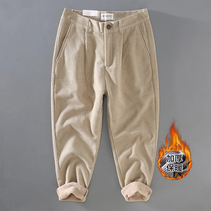 

Мужская одежда 2021 Зимние новые утепленные бархатные повседневные вельветовые мужские брюки в стиле ретро