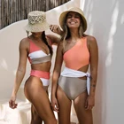 Купальник на одно плечо, Цельный купальник с принтом, Холтер, пуш-ап, монокини, купальный костюм, боди, пляжная одежда для женщин