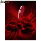 Полный квадратный Круглый diy 5d алмазная картина красное платье Женская Алмазная мозаика Вышивка крестом Алмазная Вышивка Узор домашнее искусство