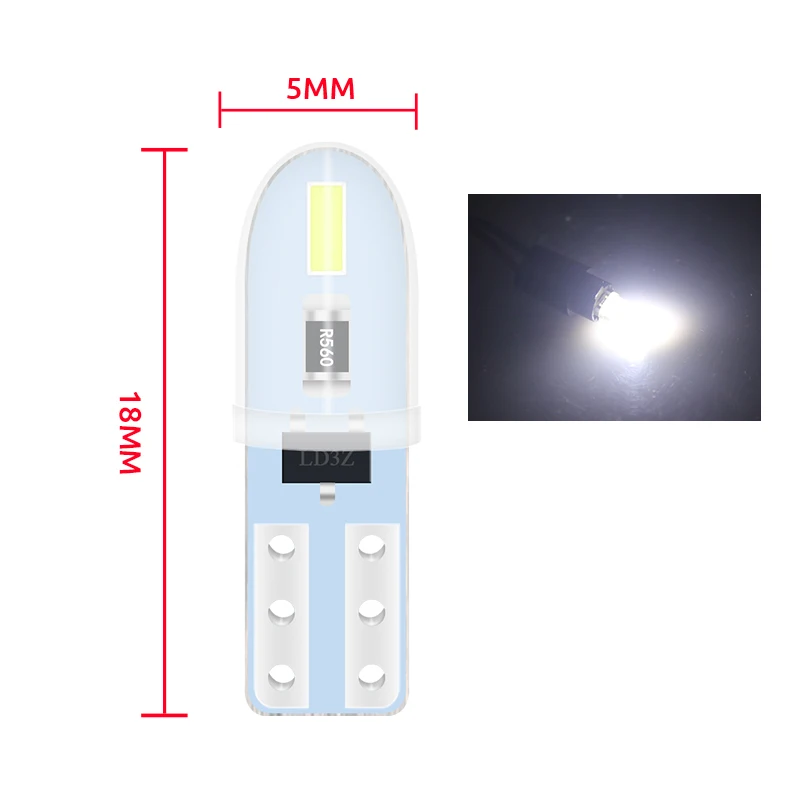 

10 шт. T5 W3W светодиодные лампы для салона автомобиля, 12 В, индикатор предупреждения на приборной панели, клиновая лампа, освещение номерного знака, чип 2SMD 3014