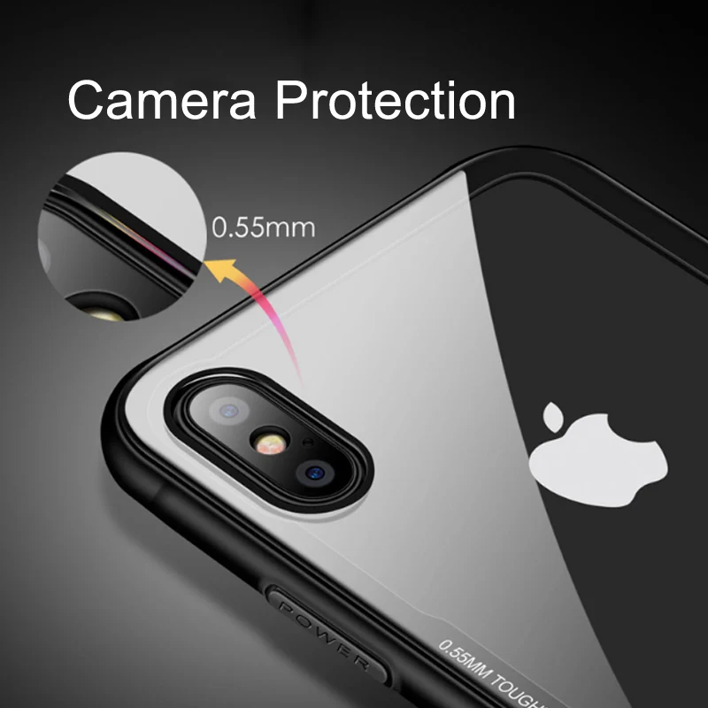 Роскошный прозрачный стеклянный чехол для iPhone11 Pro Max, силиконовый бампер для iPhone XS MAX XR X 7 Plus 8 7plus 8plus 6 6S