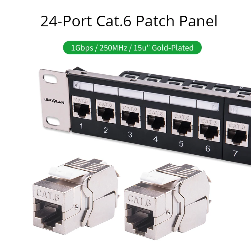 24 порта экранированная модульная коммутационная панель совместима с