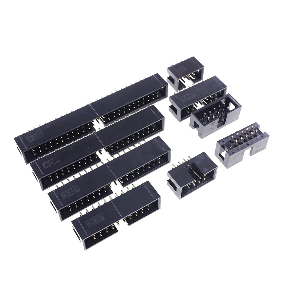 10 шт. 2 54 мм 6 8 12 14 16 20 24 26 30 34 40 50 позиция 180 градусов оболочка PCB IDC разъем