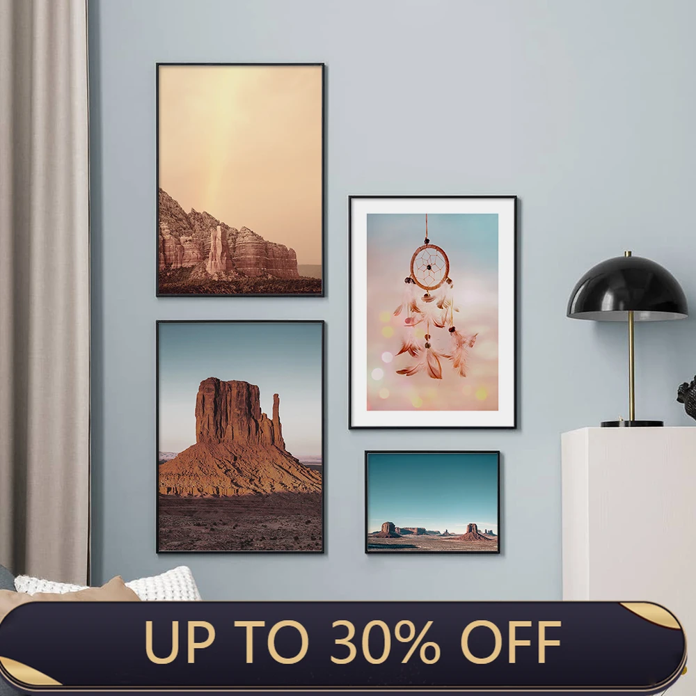 Фотообои с изображением долины пейзажа природного каньона Картина на холсте