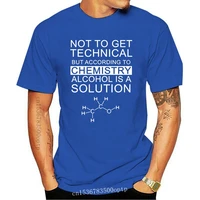 new 2021 fashion t shirt funny science chemistry alcohol solution joke t shirt classic cotton men round collar short sleeve