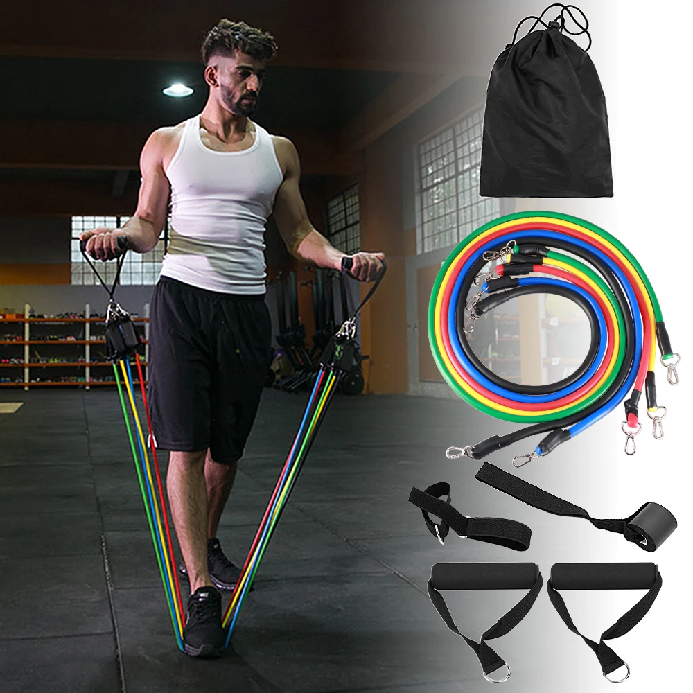 

TOMSHOO Resistance Band Set 17Pcs Gym Strength Training Rubber Loops Band Workout Fintess Exercise Bands Door Anchor Ankle Strap