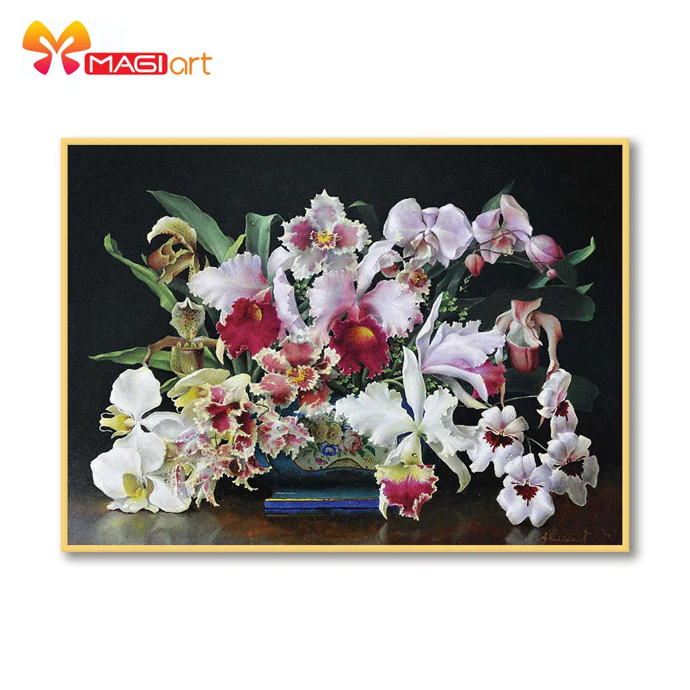 

Cross stitch kits Embroidery needlework sets 11CT water soluble canvas patterns 14CT Flowers -NCMF349