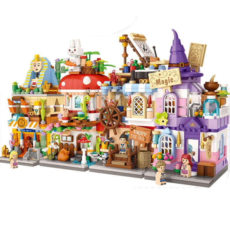 Новый LOZ Mini Block City View Scene Кофейня розничный магазин архитектуры модели и