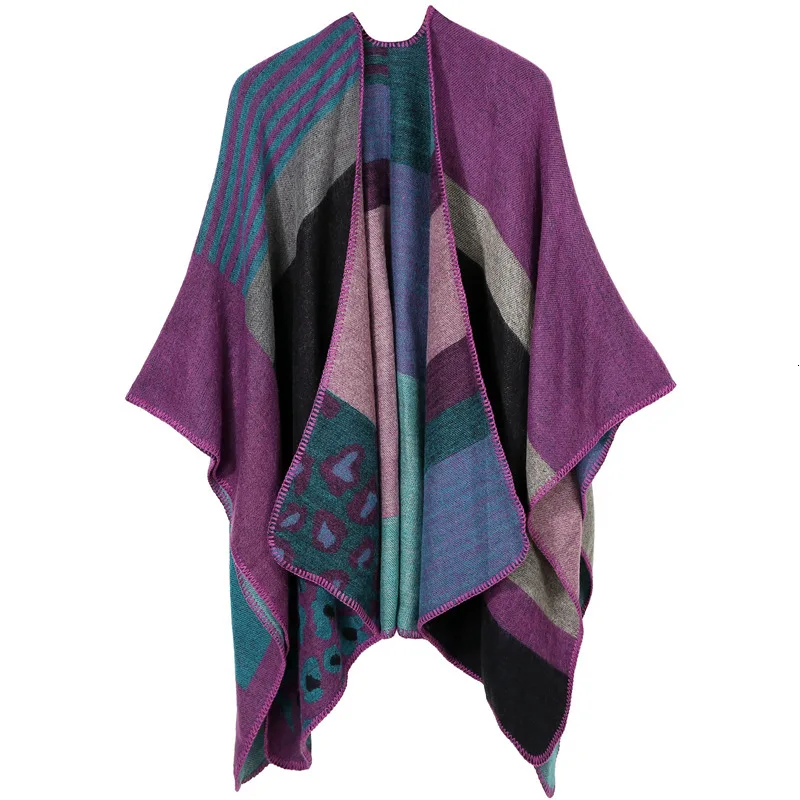 Утолщенная удлиненная шаль для женщин имитация Кашемирового блока двусторонний