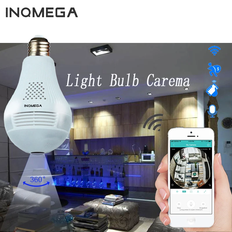 INQMEGA светодиодный светильник 960P Беспроводная панорамная Домашняя безопасность