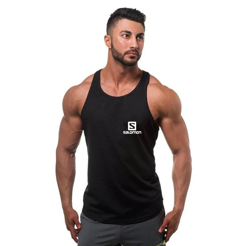 

2021 brand Fashion Gym Men Muscle Sleeveless Shirt Tank Top Bodybuilding Sport Fitness Workout Casual Vest