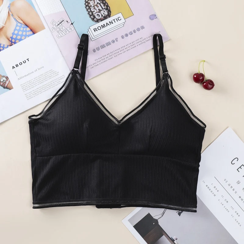 

Женские летние топы-трубы, повседневные облегающие кружевные бюстгальтеры, женские мягкие майки, сексуальные бюстгальтеры с открытой спин...