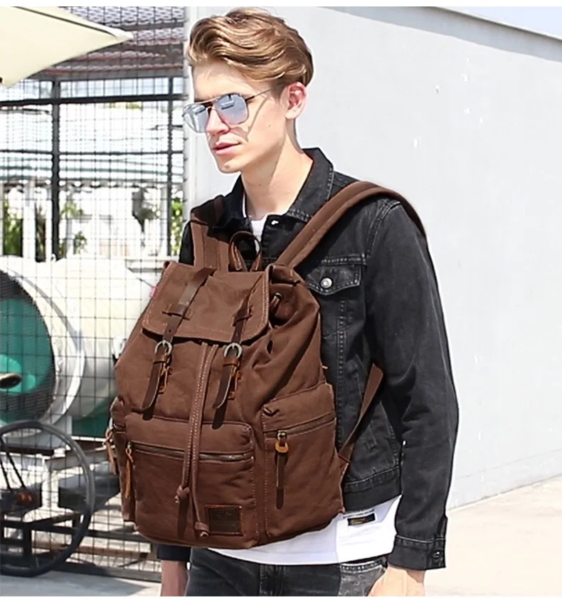 

Retro Backpack Canvas Computer Bag Student School Bag