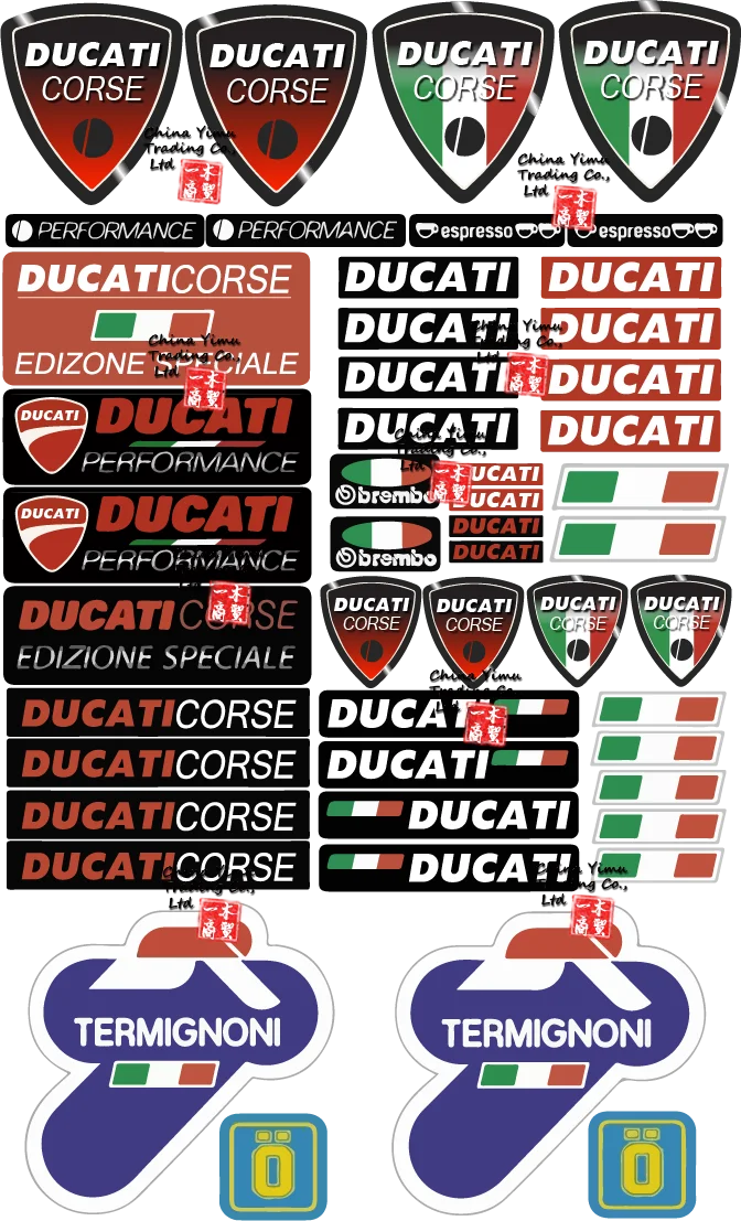 

Rally car sticker Helmet decals Suitable for Ducati Corse Termignoni 1098 Motorrad Aufkleber Panigale 1199 1198