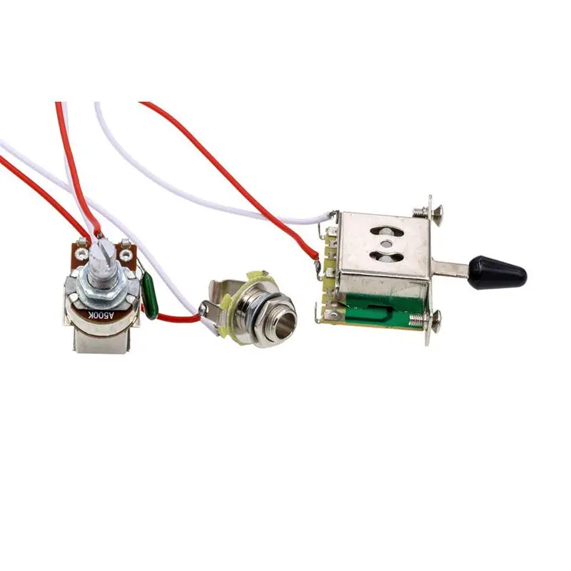 ABUO-Guitar Pre-wired Harness 3 Way Blade Toggle Switch 1V1T 500K for Electric Guitar | Спорт и развлечения